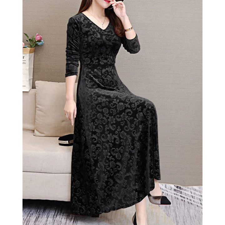 A Line Long Sleeve Elegant Cocktail Party Dresses | Maxi