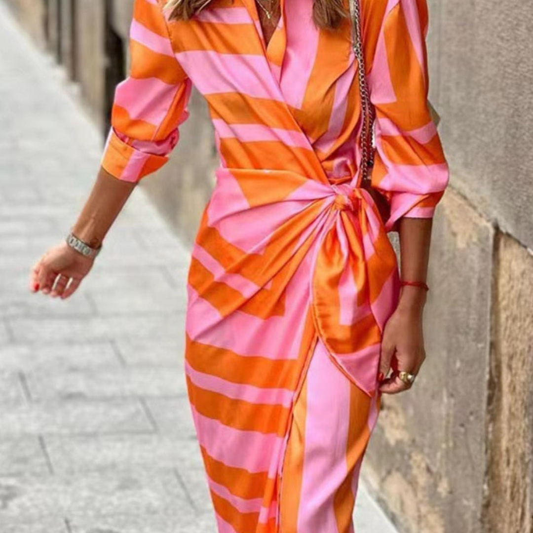 Robe D'été Enveloppante Colorée Pour Femmes | Midi