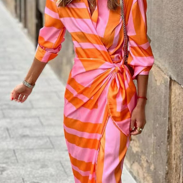 Robe D'été Enveloppante Colorée Pour Femmes | Midi