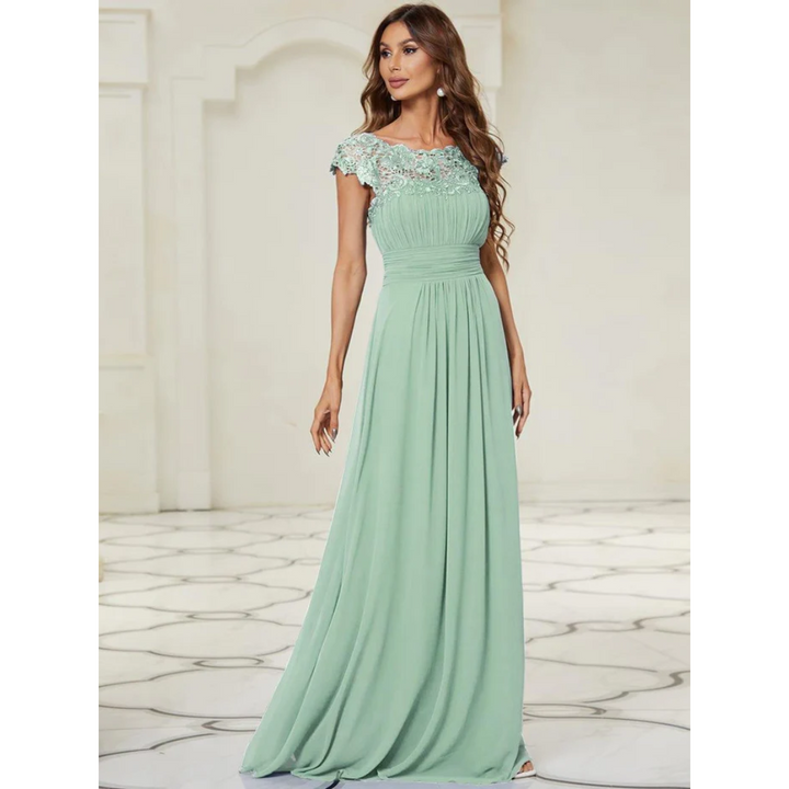 Robe D'invité De Mariage Élégante À Manches Courtes | Maxi