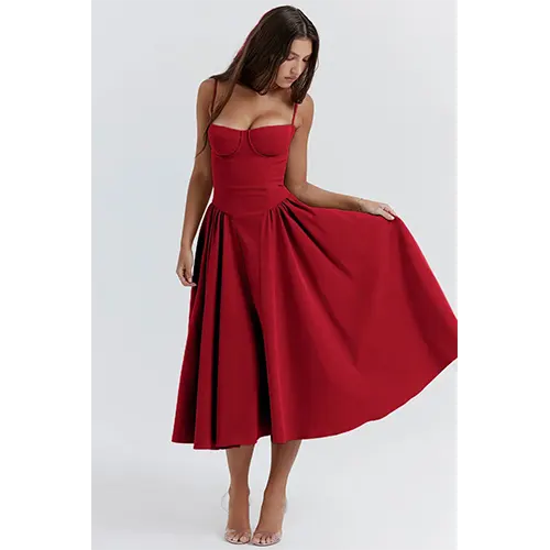 Vestito Elegante con Corsetto per Donne | Midi