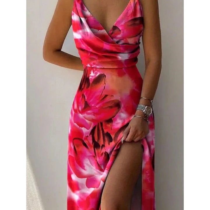 Frauen Maxi Fente Offene Robe | Blumen