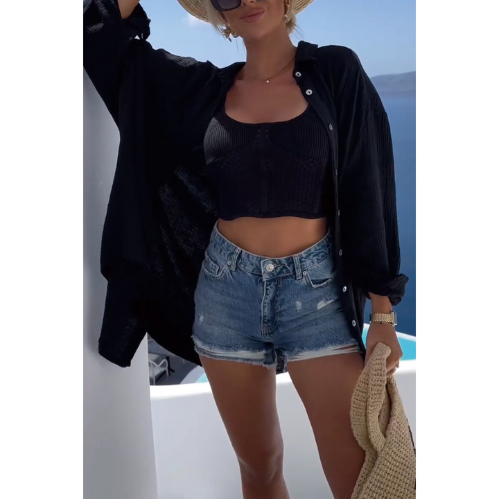 Chemise Surdimensionnée Boutonnée Pour Femmes | Coupe Ample