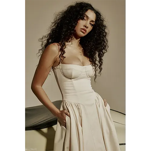 Vestito Elegante con Corsetto per Donne | Midi