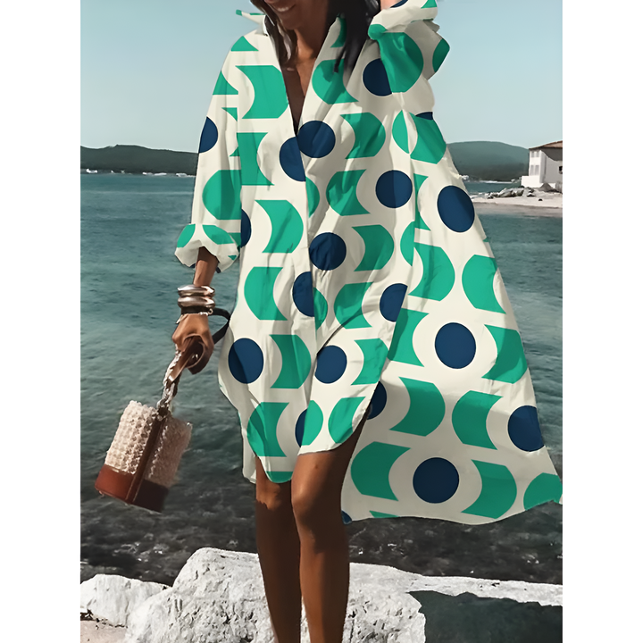 Camicia grafica oversize per donne | Midi