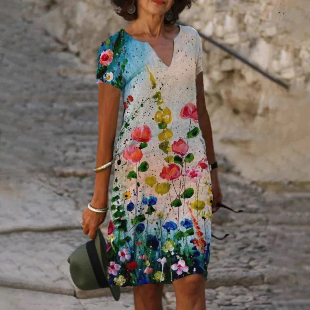 Sommerkleid mit Blumenmuster für Frauen | Mini