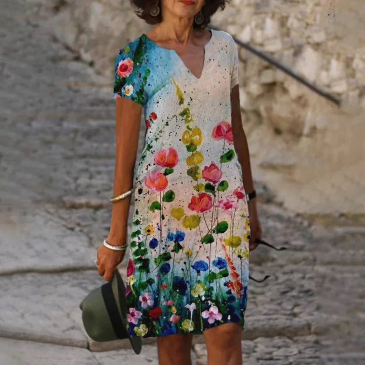 Sommerkleid mit Blumenmuster für Frauen | Mini