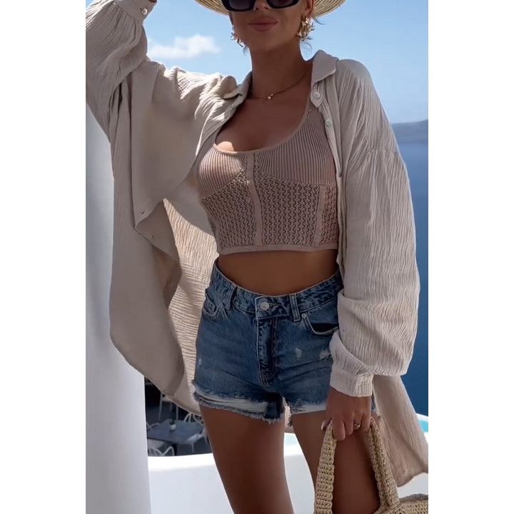 Chemise Surdimensionnée Boutonnée Pour Femmes | Coupe Ample