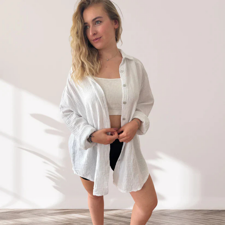 Chemise Surdimensionnée Boutonnée Pour Femmes | Coupe Ample