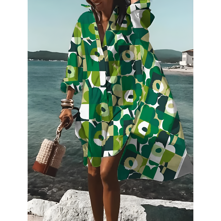 Camicia grafica oversize per donne | Midi