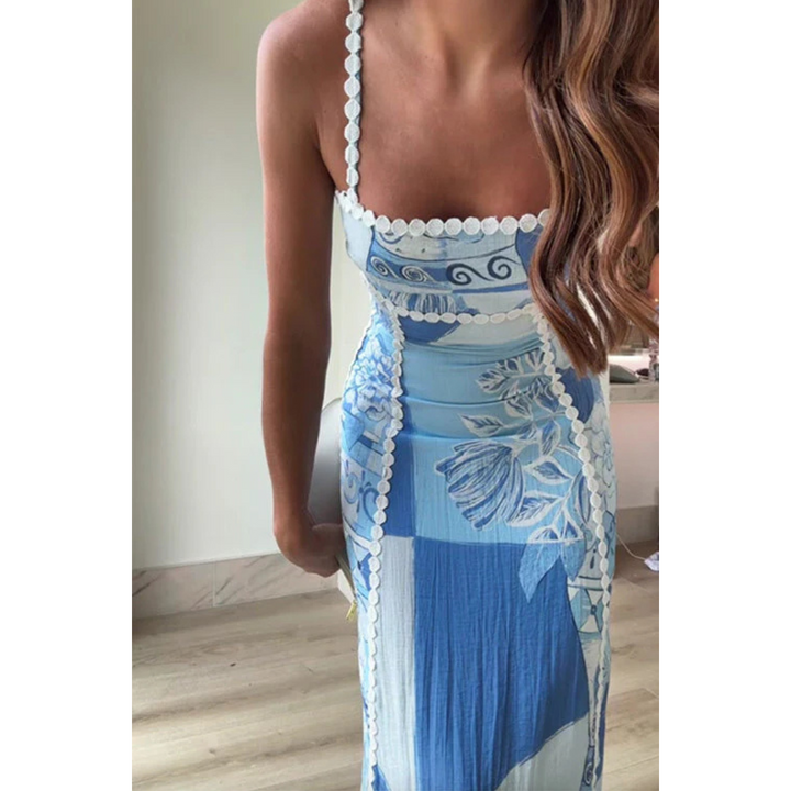 Robe D'invité De Mariage Sans Manches À Encolure Carrée Pour Femmes | Maxi