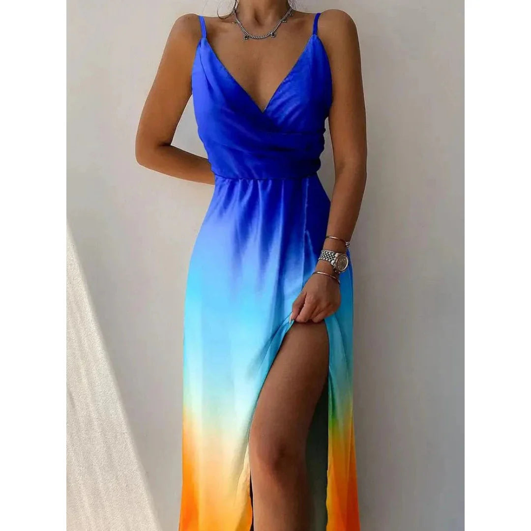 Frauen Maxi Fente Offene Robe | Blumen