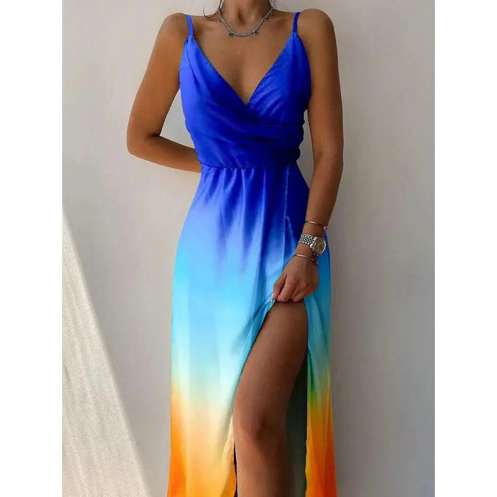 Frauen Maxi Fente Offene Robe | Blumen