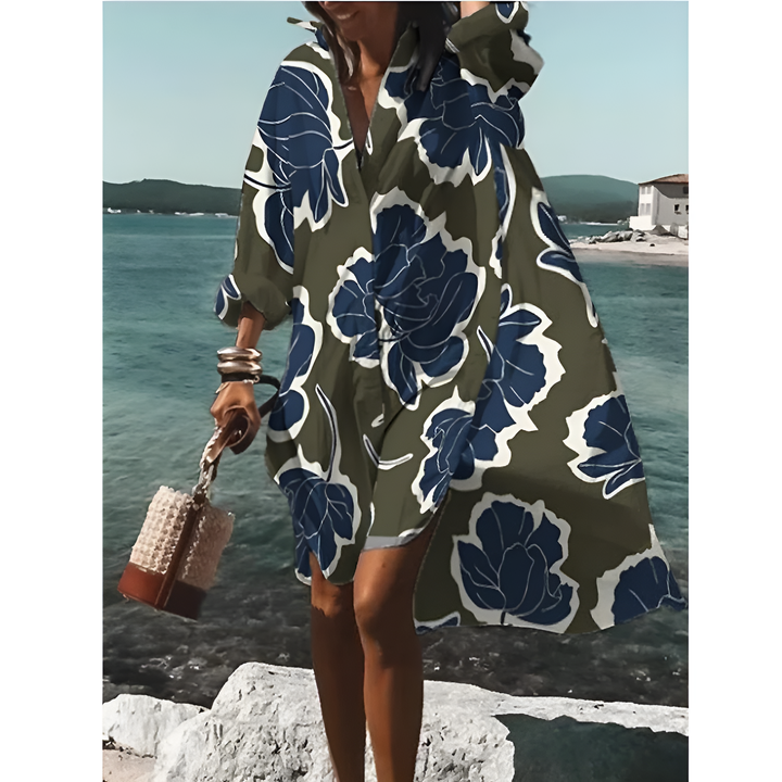 Camicia grafica oversize per donne | Midi