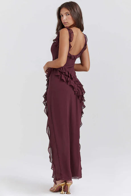 Robe Évasée Fendue Élégante Pour Femme | Maxi