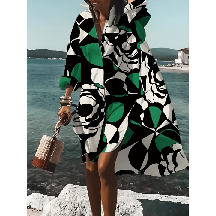 Camicia grafica oversize per donne | Midi