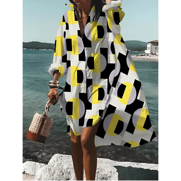 Camicia grafica oversize per donne | Midi