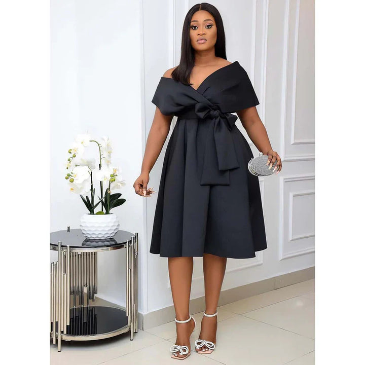 Femmes Élégante Robe A Ligne À Manches Courtes | Mini