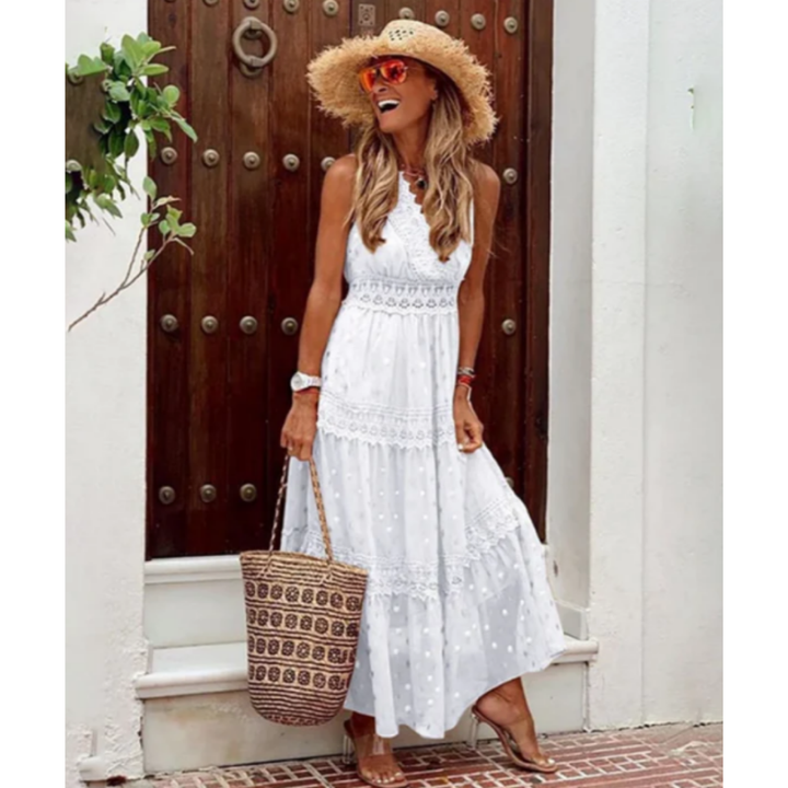 Robe D'été Boho Sans Manches Pour Femmes | Maxi
