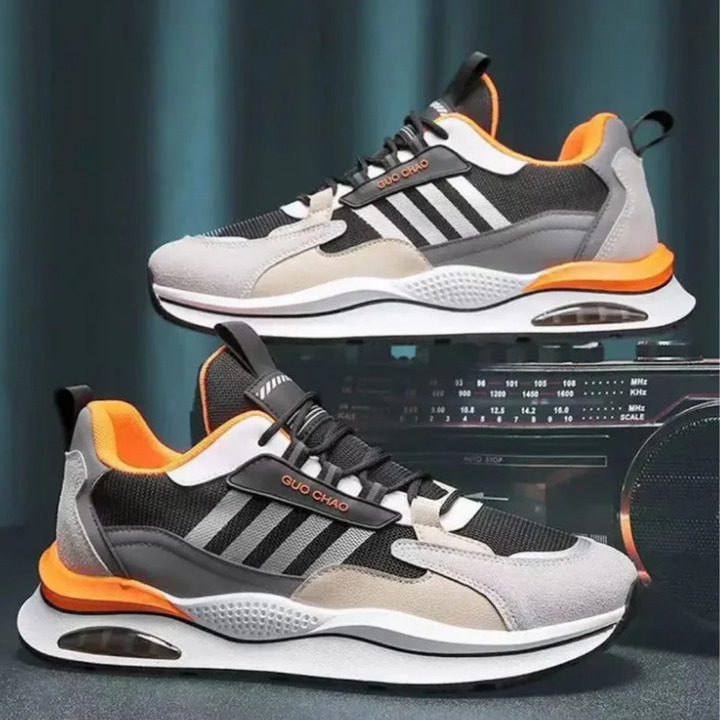 Elegant Lace-Up Shoes For Men With Cushioned Sole | Running