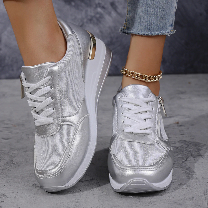 Baskets Confortables À Fermeture Éclair Pour Femmes | À Lacets