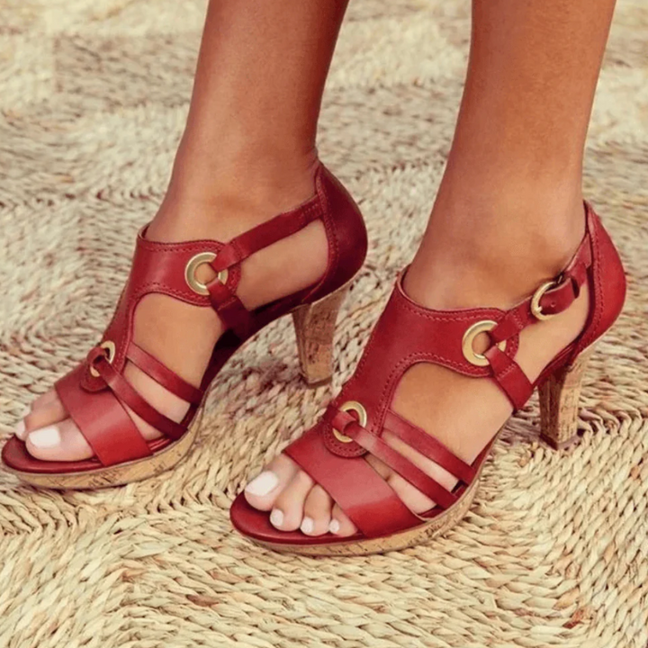 Sandales À Talons À Lanières Pour Femmes | Bout Ouvert