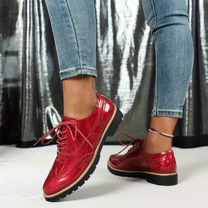 Chaussures Brogues Brillantes Et Élégantes Pour Femmes | À Lacets