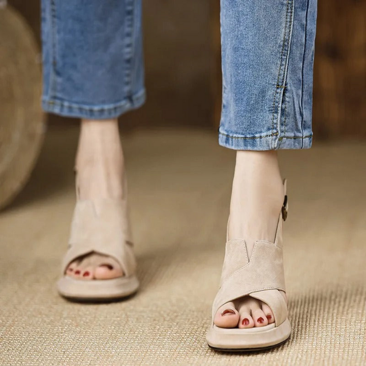Sandales À Talon Ouvertes Pour Femmes | Talon Bloc