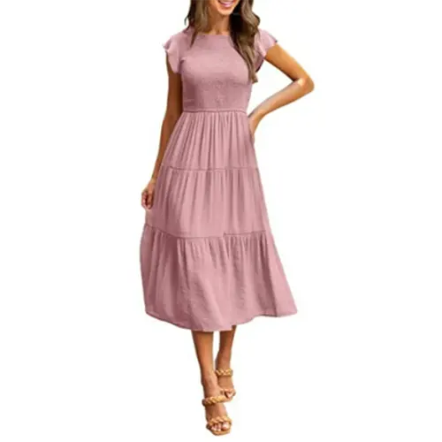 Lange A-Linie Sommerkleid für Frauen | Midi