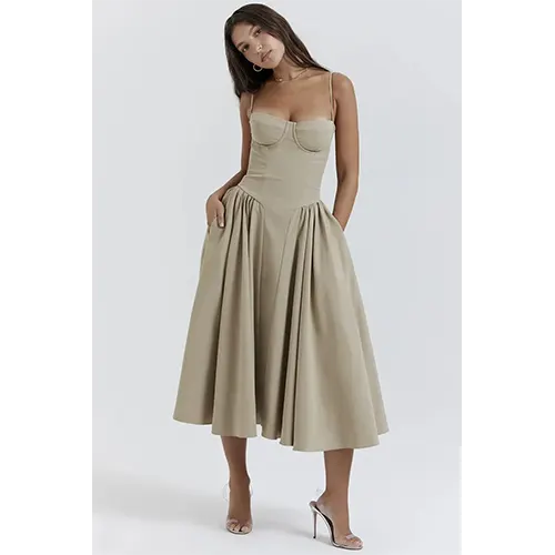 Vestito Elegante con Corsetto per Donne | Midi