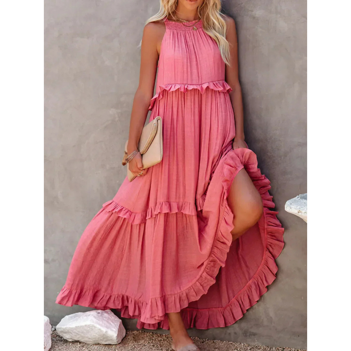 Robe D'invité De Mariage À Ourlet Volanté Et Dos Nu | Maxi