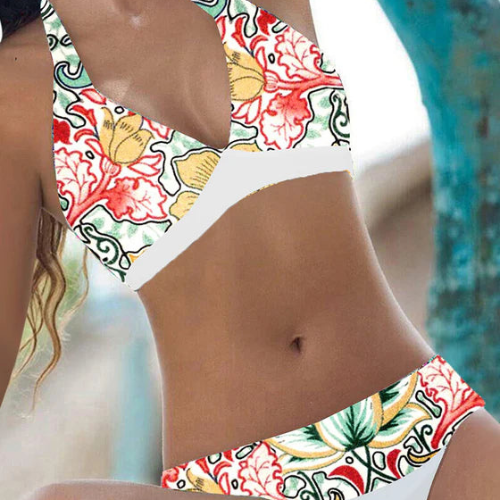 Bikini da spiaggia con stampa halter per donna | Elegante