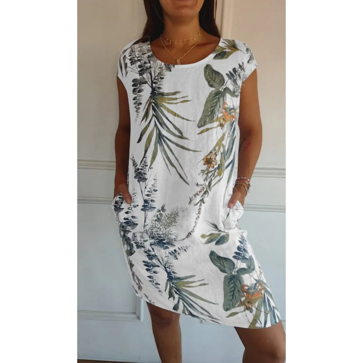 Kleid Frauen Rundhalsausschnitt | Komfortabel