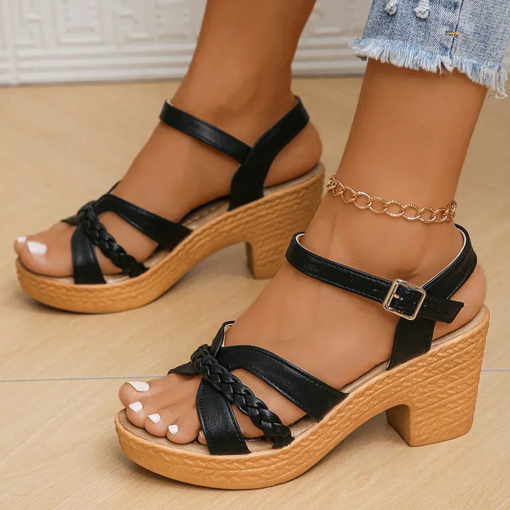 Sandales Tressées Pour Femmes | Talons Plateforme