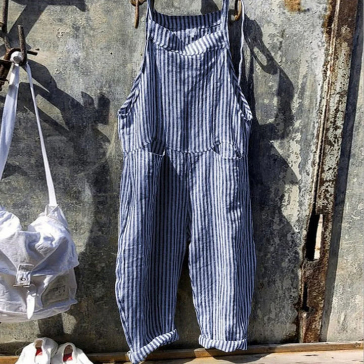 Combinaison Sans Manches À Coupe Décontractée Pour Femmes | Striped