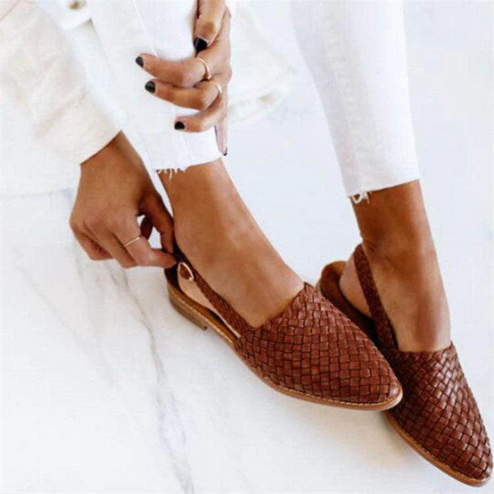 Mules Plates Tressées Pour Femmes | Confortable