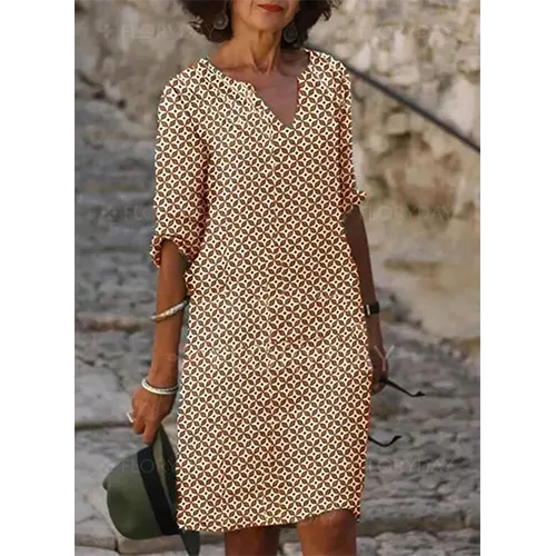 Robe D'été Imprimée Décontractée Pour Femmes | Mini