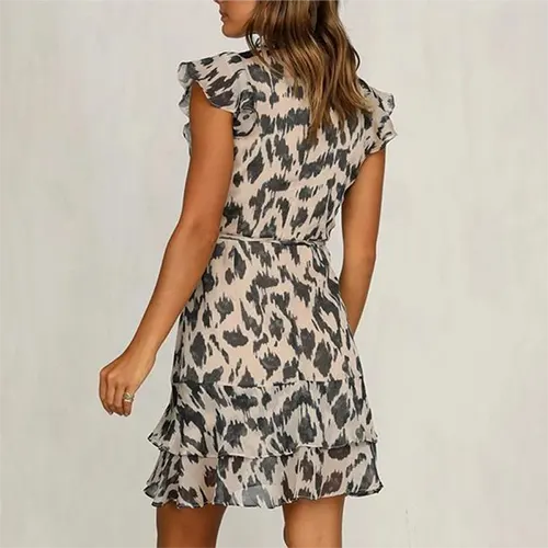 Robe Élégante À Manches Courtes Et Transparentes Pour Femmes | Mini
