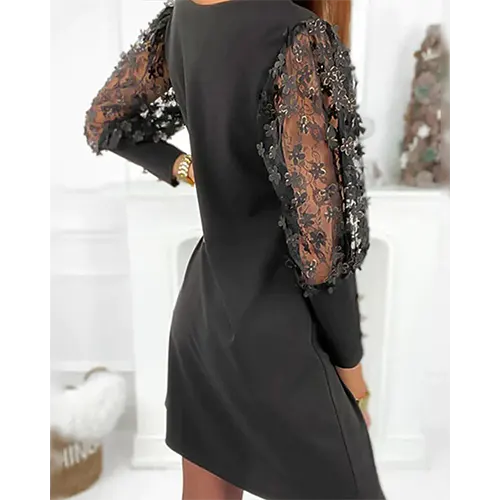 Abito da cocktail elegante a maniche lunghe per donna | Mini