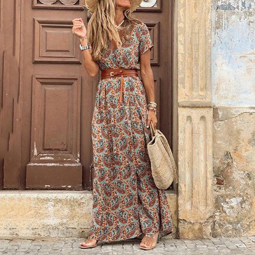 Robe D'été Longue Et Élégante Imprimée | Maxi