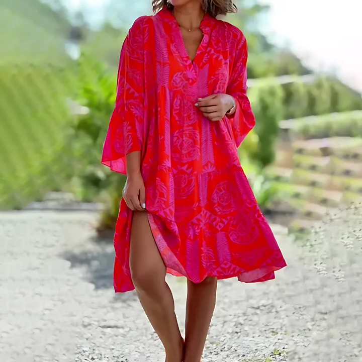 Name | Stilvolles Sommerkleid | Rot