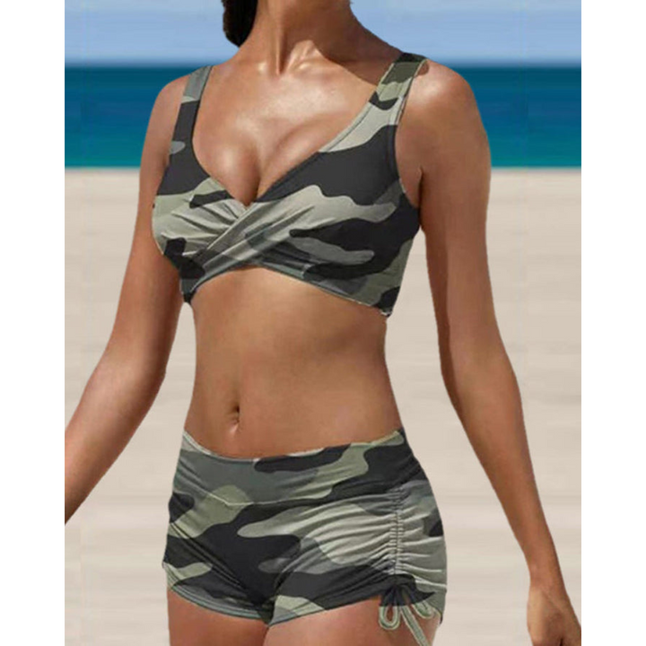 Maillot De Bain Deux Pièces Imprimé Pour Femme | Réglable