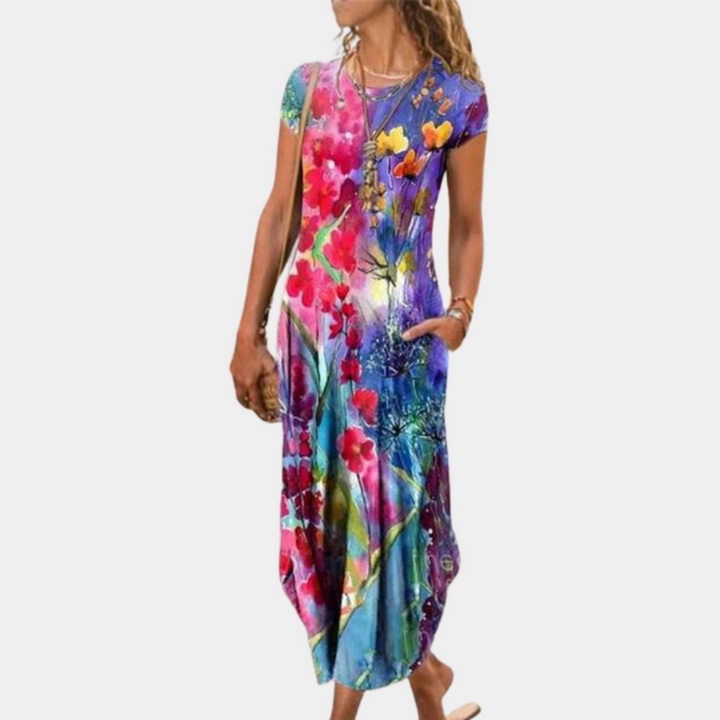 Robe D'été A Line Imprimée Pour Femmes | Maxi