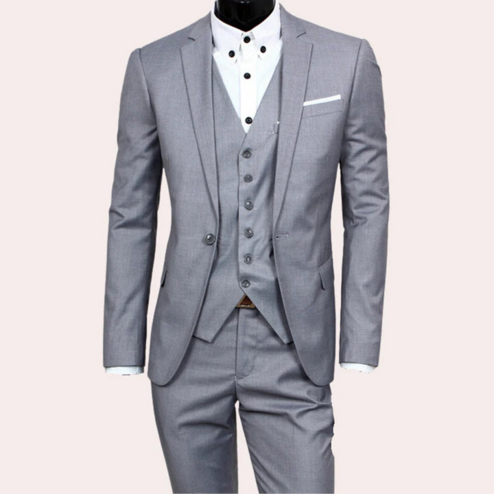 Costume Élégant D'invité De Mariage Avec Gilet Pour Hommes | Trois Pièces