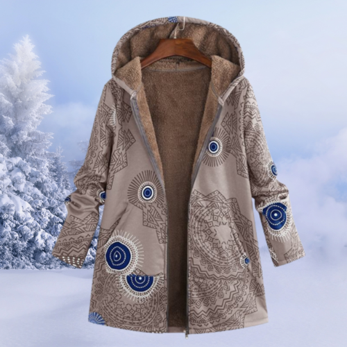 Veste Longue D'hiver À Imprimé Floral Pour Femme | Capuche