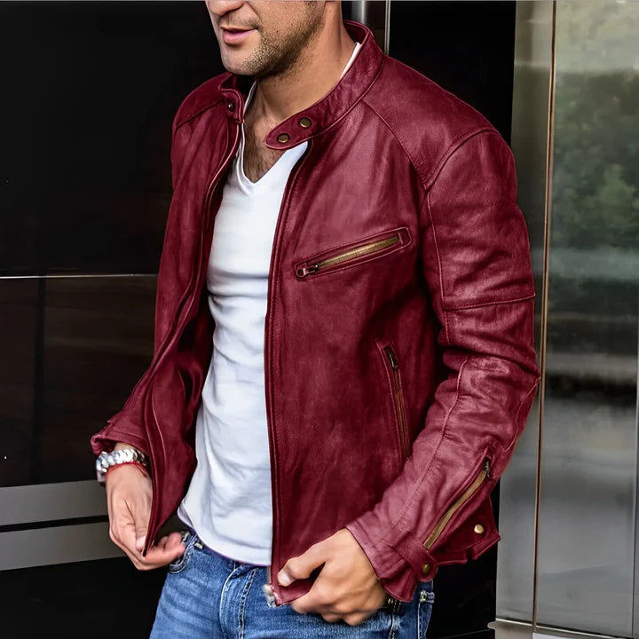 Veste De Biker Zippée Pour Homme | Manches Longues