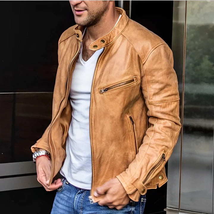 Veste De Biker Zippée Pour Homme | Manches Longues