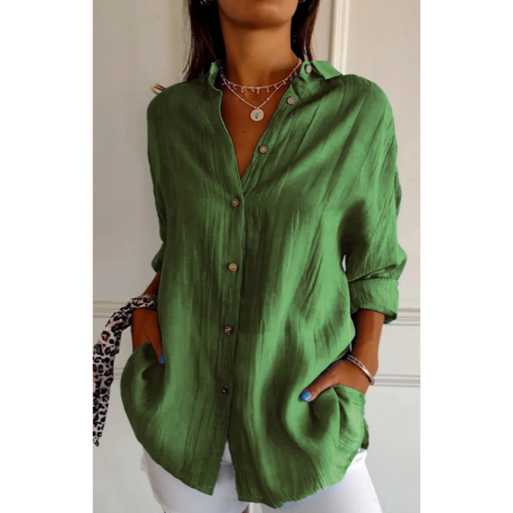 Casual Button-Down Beach Shirt for Women | Long sleeves