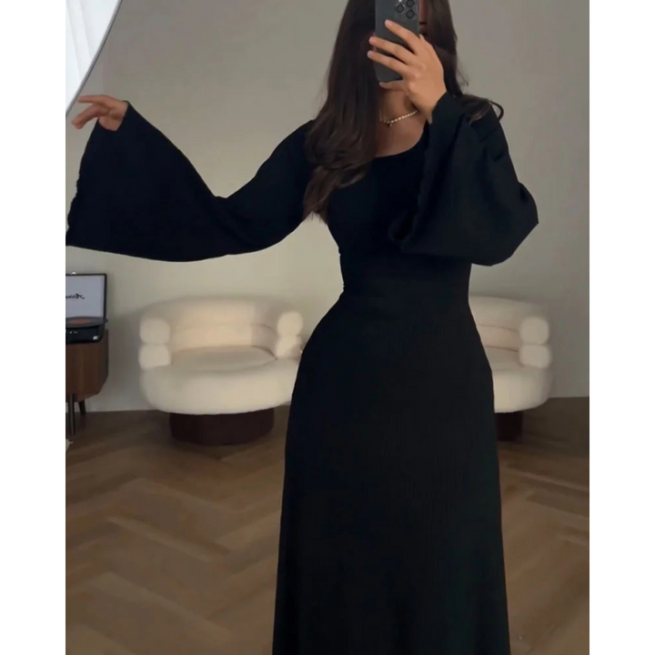 Robe D'invité De Mariage Pour Femme À Manches Longues Et À Côtes | Maxi