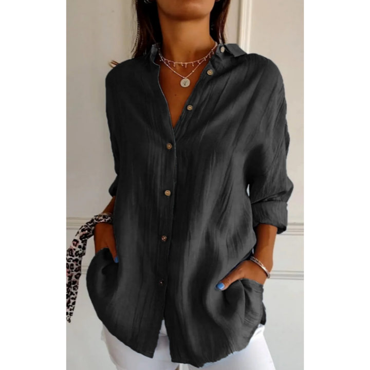 Casual Button-Down Beach Shirt for Women | Long sleeves